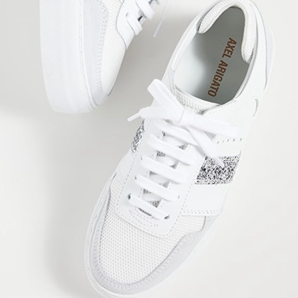 NWT Axel Arigato Detailed Platform Sneaker - White/Silver Glitter - EU 37 US 6.5 - Picture 3 of 16